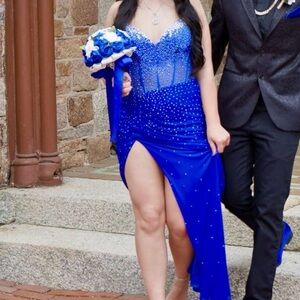 Stunning Blue Beaded Gown